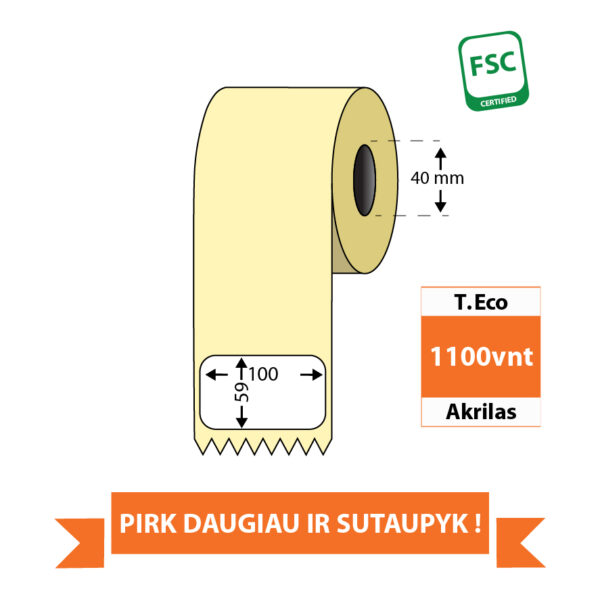 Lipni etiketė 100x59 T. Eco